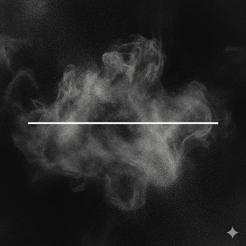 line cutting through a chaotic cloud