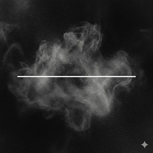 line cutting through a chaotic cloud